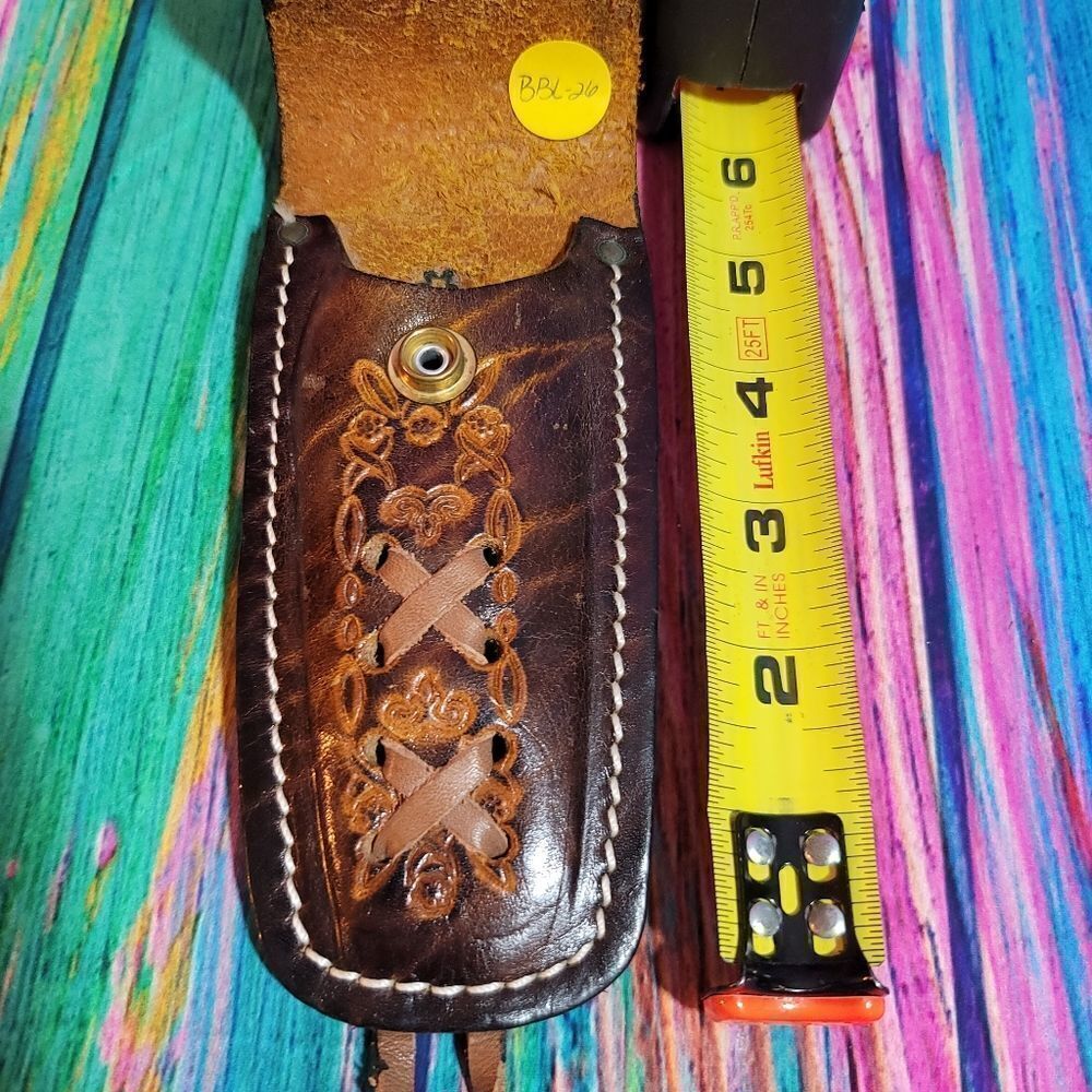 🔷️Vintage Tooled Leather Horse Head Belt Loop Knife Sheath or Case - Picture 4 of 11